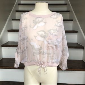 Long Crop top, Sheer shirt